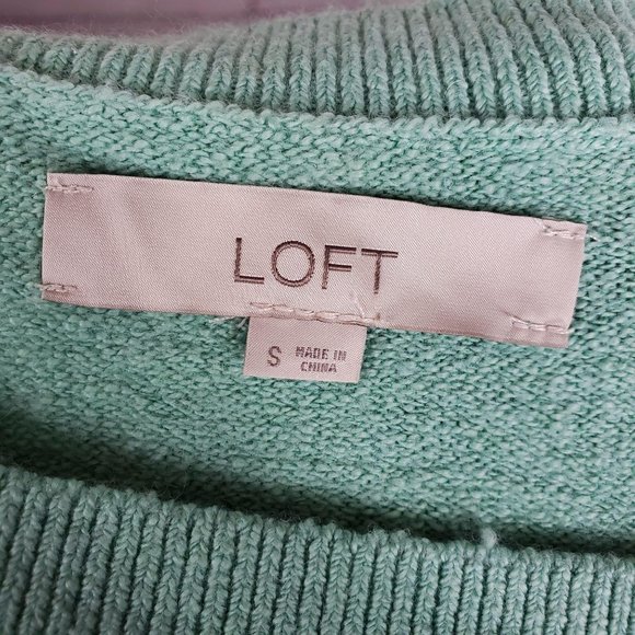 Loft boat neck pullover green sweater S - Picture 6 of 7